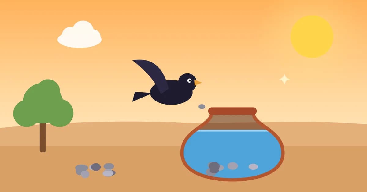 Illustration of The Thirsty Crow